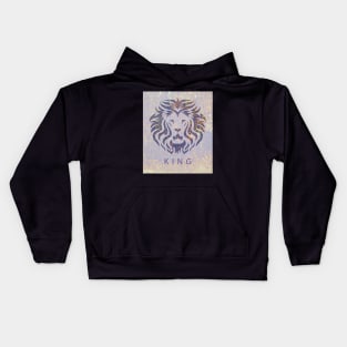 'KING' Lion Head - Purple Kids Hoodie